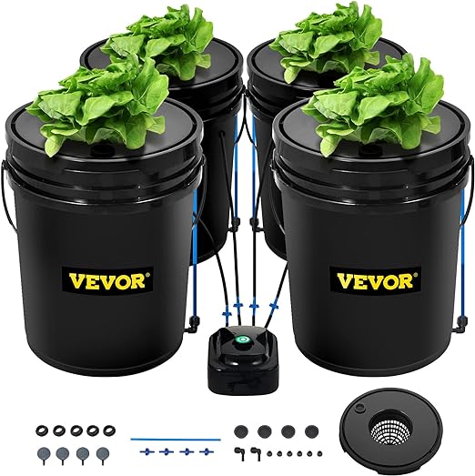 VEVOR 4 Buckets DWC Hydroponic System - Gardeners Yards